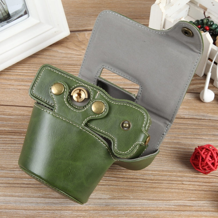 For Canon EOS R50 Full Body Magnetic Leather Camera Case Bag with Strap, Deluxe Edition(Green) - Leather Bag by PMC TechLife | Online Shopping South Africa | PMC TechLife | Buy Now Pay Later Mobicred