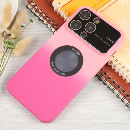 For iPhone 14 Pro Gradient Silicone Shockproof Magsafe Phone Case with Lens Film(Pink Rose) - iPhone 14 Pro Cases by PMC Jewellery | Online Shopping South Africa | PMC Jewellery