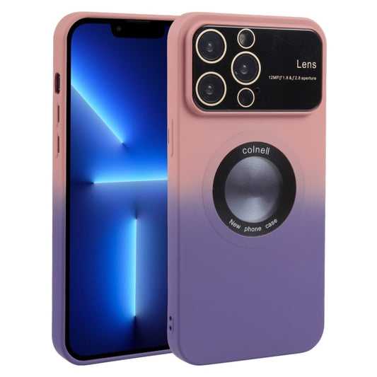 For iPhone 13 Pro Gradient Silicone Shockproof Magsafe Phone Case with Lens Film(Pink Purple) - iPhone 13 Pro Cases by PMC Jewellery | Online Shopping South Africa | PMC Jewellery