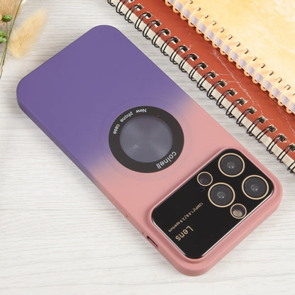 For iPhone 13 Pro Gradient Silicone Shockproof Magsafe Phone Case with Lens Film(Pink Purple) - iPhone 13 Pro Cases by PMC Jewellery | Online Shopping South Africa | PMC Jewellery