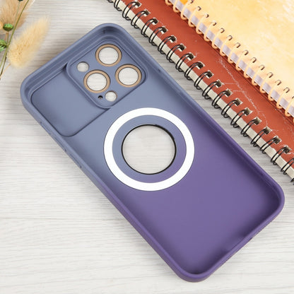 For iPhone 13 Gradient Silicone Shockproof Magsafe Phone Case with Lens Film(Grey Purple) - iPhone 13 Cases by PMC Jewellery | Online Shopping South Africa | PMC Jewellery