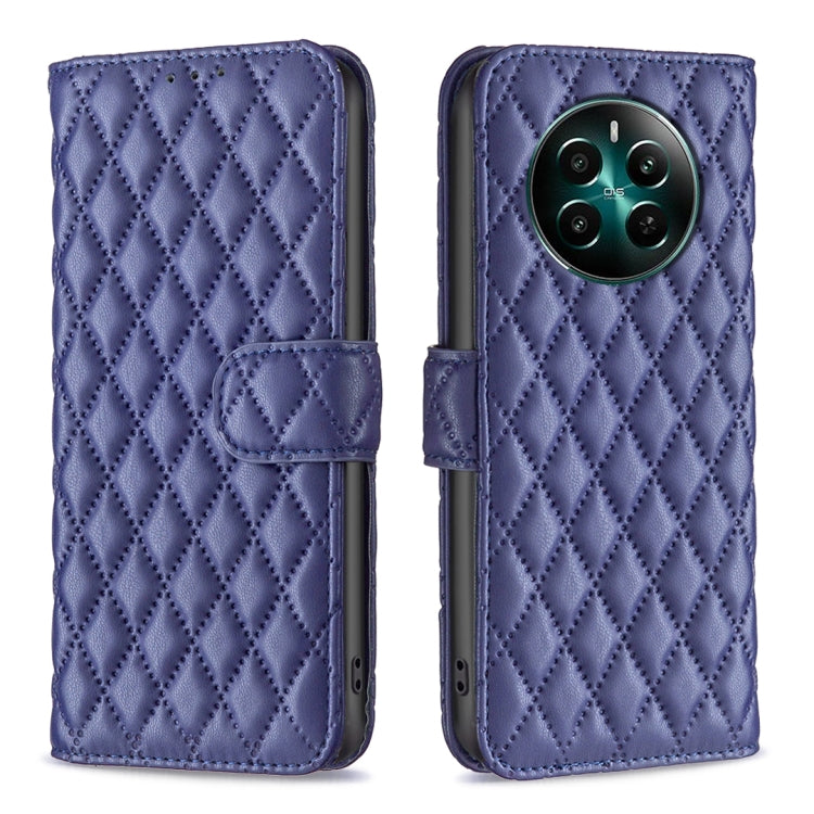 For Realme 12+ 5G Diamond Lattice Wallet Flip Leather Phone Case(Blue) - free shipping - PMC TechLife - Order now!