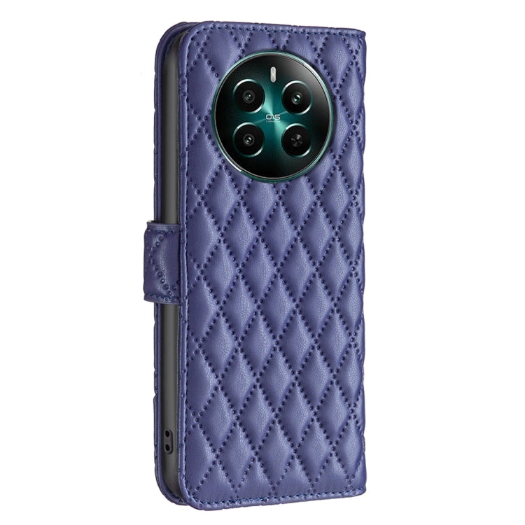 For Realme 12+ 5G Diamond Lattice Wallet Flip Leather Phone Case(Blue) - Realme Cases by PMC Jewellery | Online Shopping South Africa | PMC Jewellery | Buy Now Pay Later Mobicred