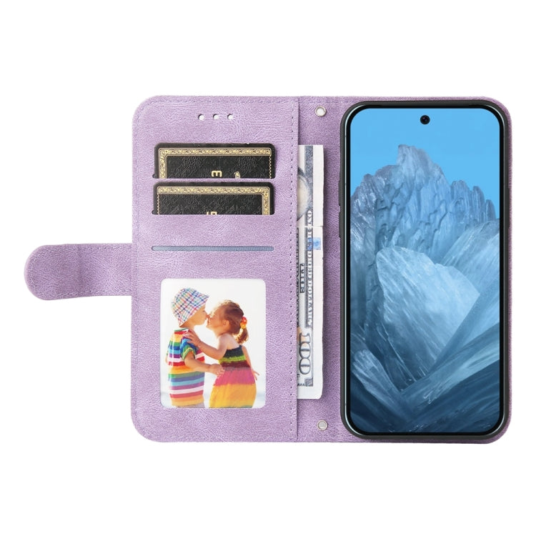 For Google Pixel 9 Skin Feel Life Tree Metal Button Leather Phone Case(Purple) - Google Cases by PMC Jewellery | Online Shopping South Africa | PMC Jewellery | Buy Now Pay Later Mobicred