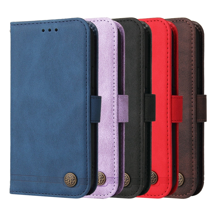 For Google Pixel 9 Skin Feel Life Tree Metal Button Leather Phone Case(Red) - Google Cases by PMC TechLife | Online Shopping South Africa | PMC TechLife | Buy Now Pay Later Mobicred