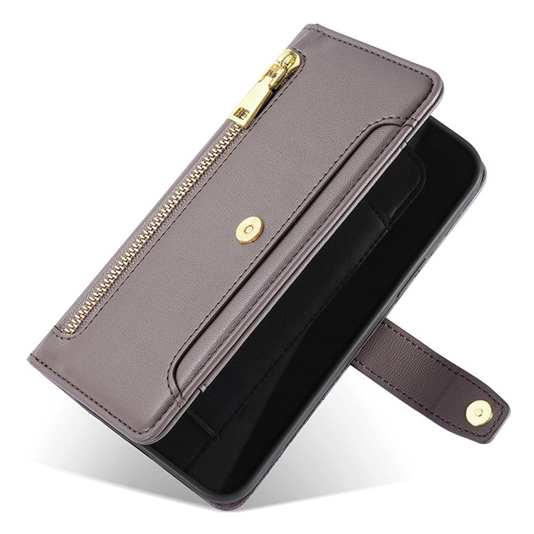 For Infinix Note 40 5G Sheep Texture Cross-body Zipper Wallet Leather Phone Case(Grey) - Infinix Cases by PMC TechLife | Online Shopping South Africa | PMC TechLife | Buy Now Pay Later Mobicred