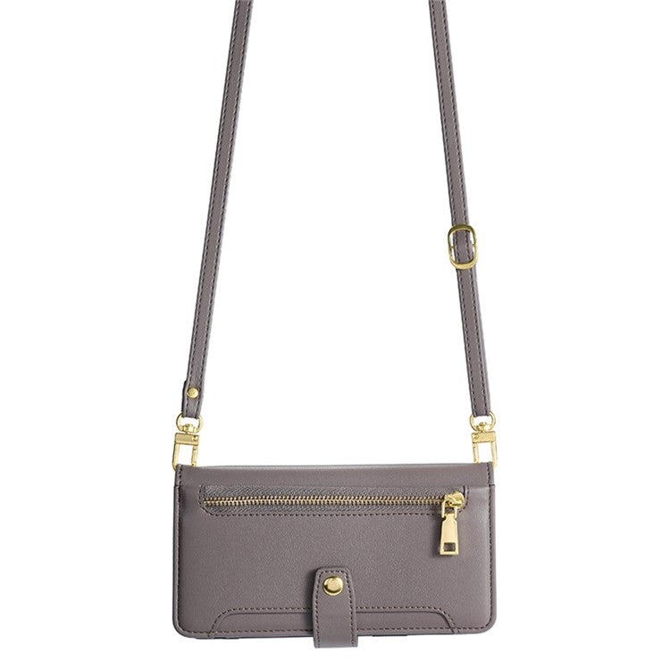 For Tecno Camon 30 Sheep Texture Cross-body Zipper Wallet Leather Phone Case(Grey) - Tecno Cases by PMC TechLife | Online Shopping South Africa | PMC TechLife | Buy Now Pay Later Mobicred