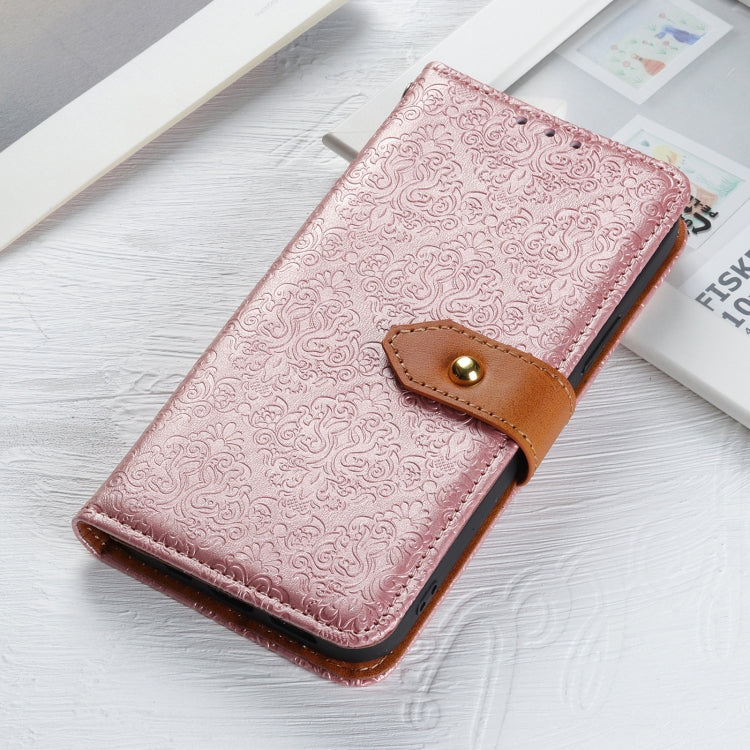 For iPhone 16e European Floral Embossed Leather Phone Case(Pink) - iPhone 16e Cases by PMC TechLife | Online Shopping South Africa | PMC TechLife | Buy Now Pay Later Mobicred