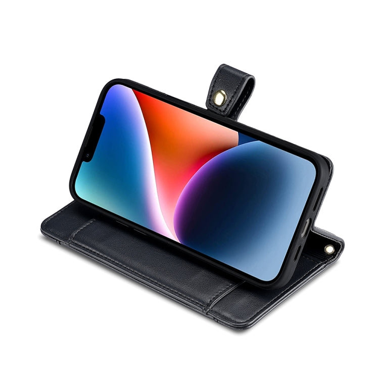 For Sharp Aqous Wish3 Sheep Texture Cross-body Zipper Wallet Leather Phone Case(Black) - More Brand by PMC TechLife | Online Shopping South Africa | PMC TechLife | Buy Now Pay Later Mobicred