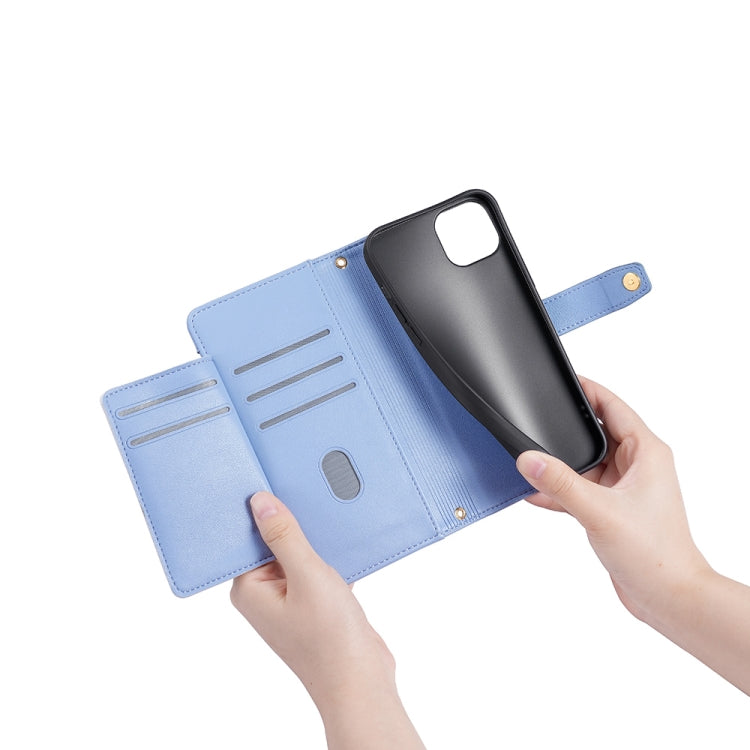 For Sharp Aqous Wish3 Sheep Texture Cross-body Zipper Wallet Leather Phone Case(Blue) - More Brand by PMC TechLife | Online Shopping South Africa | PMC TechLife | Buy Now Pay Later Mobicred