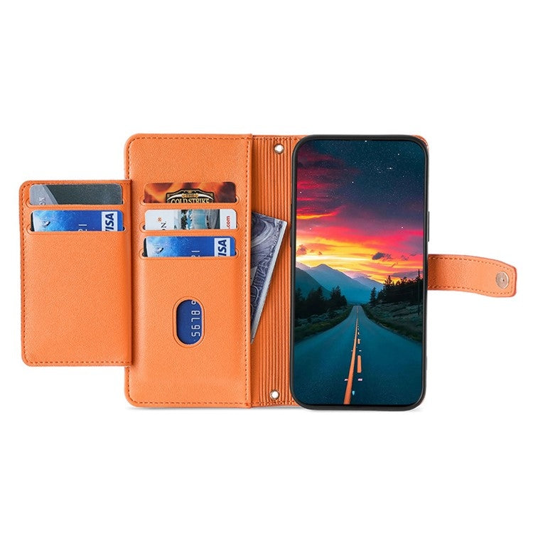 For Sharp Aquos R9 Sheep Texture Cross-body Zipper Wallet Leather Phone Case(Orange) - More Brand by PMC TechLife | Online Shopping South Africa | PMC TechLife | Buy Now Pay Later Mobicred