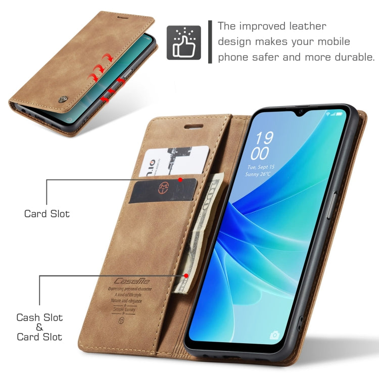 For OPPO A57 4G Global/A57S 4G Global/A77 4G Global CaseMe 013 Multifunctional Horizontal Flip Leather Phone Case(Brown) - OPPO Cases by CaseMe | Online Shopping South Africa | PMC Jewellery | Buy Now Pay Later Mobicred