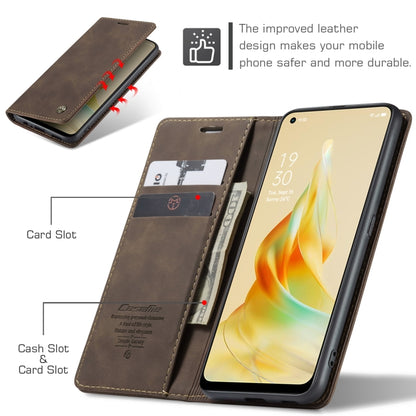 For OPPO Reno8 T 4G CaseMe 013 Multifunctional Horizontal Flip Leather Phone Case(Coffee) - OPPO Cases by CaseMe | Online Shopping South Africa | PMC Jewellery | Buy Now Pay Later Mobicred