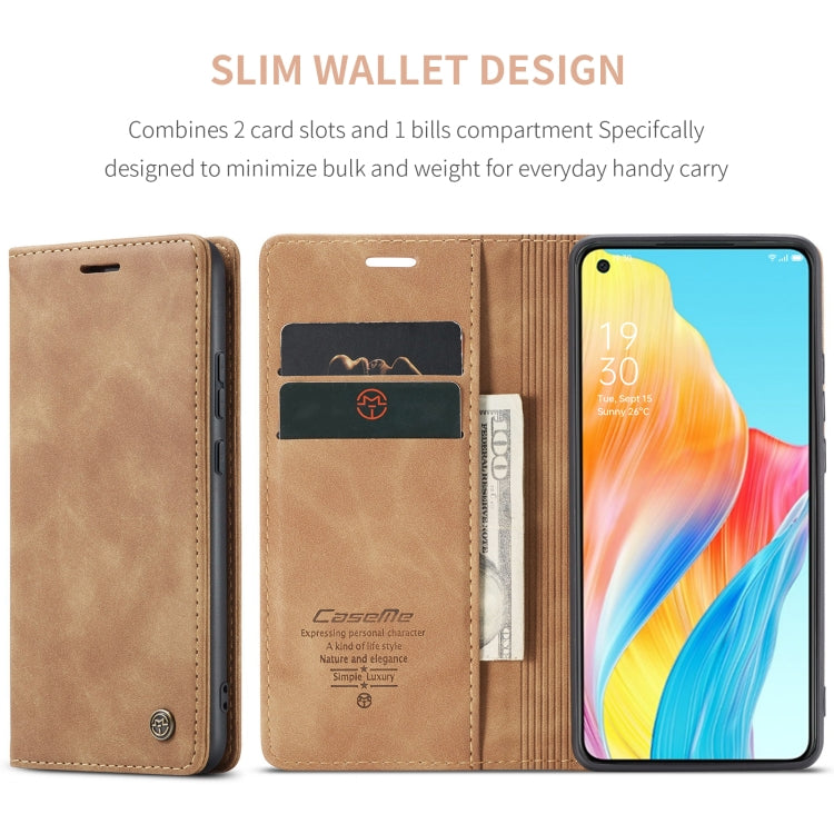 For OPPO A78 4G CaseMe 013 Multifunctional Horizontal Flip Leather Phone Case(Brown) - OPPO Cases by CaseMe | Online Shopping South Africa | PMC Jewellery | Buy Now Pay Later Mobicred