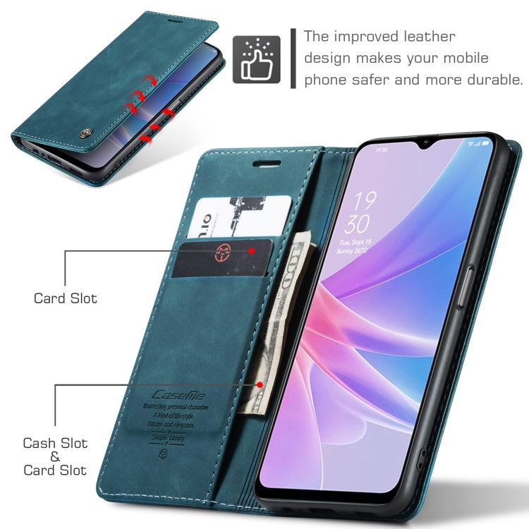 For OPPO A58 5G / A58X 5G CaseMe 013 Multifunctional Horizontal Flip Leather Phone Case(Blue) - OPPO Cases by CaseMe | Online Shopping South Africa | PMC Jewellery | Buy Now Pay Later Mobicred