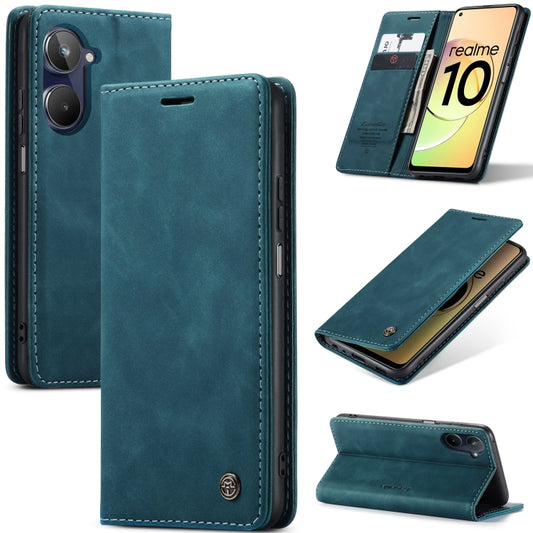 For Realme 10 4G CaseMe 013 Multifunctional Horizontal Flip Leather Phone Case(Blue) - Realme Cases by CaseMe | Online Shopping South Africa | PMC Jewellery | Buy Now Pay Later Mobicred