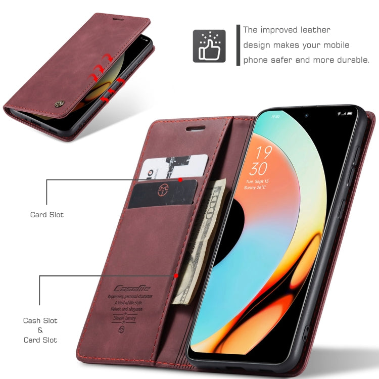 For Realme 10 Pro+ CaseMe 013 Multifunctional Horizontal Flip Leather Phone Case(Wine Red) - Realme Cases by CaseMe | Online Shopping South Africa | PMC Jewellery | Buy Now Pay Later Mobicred