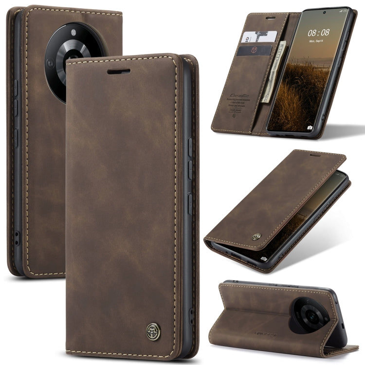 For Realme 11 Pro／Realme 11 Pro+ CaseMe 013 Multifunctional Horizontal Flip Leather Phone Case(Coffee) - Realme Cases by CaseMe | Online Shopping South Africa | PMC Jewellery | Buy Now Pay Later Mobicred