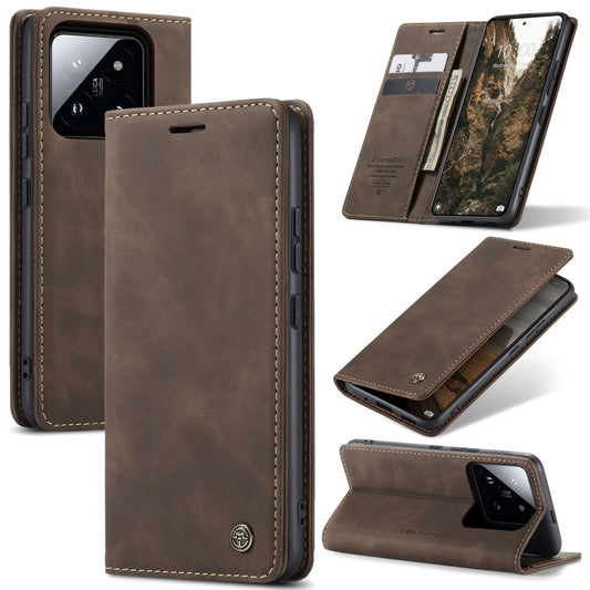 For Xiaomi 14 Pro CaseMe 013 Multifunctional Horizontal Flip Leather Phone Case(Coffee) - 14 Pro Cases by CaseMe | Online Shopping South Africa | PMC Jewellery | Buy Now Pay Later Mobicred