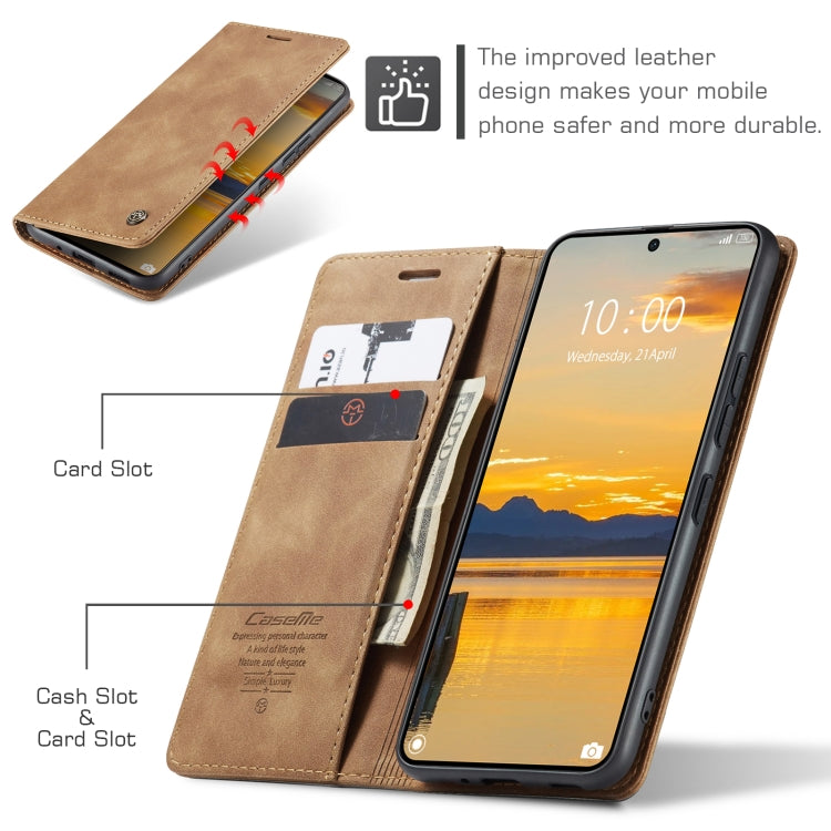 For Xiaomi Poco X6 Pro CaseMe 013 Multifunctional Horizontal Flip Leather Phone Case(Brown) - Xiaomi Cases by CaseMe | Online Shopping South Africa | PMC Jewellery | Buy Now Pay Later Mobicred