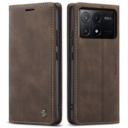 For Xiaomi Redmi K70E 5G CaseMe 013 Multifunctional Horizontal Flip Leather Phone Case(Coffee) - K70E Cases by CaseMe | Online Shopping South Africa | PMC Jewellery | Buy Now Pay Later Mobicred