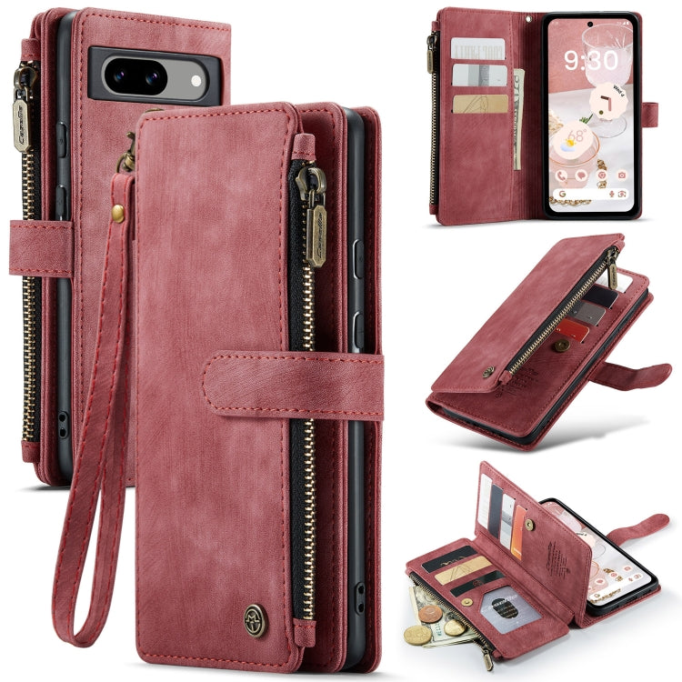 For Google Pixel 8a CaseMe C30 Multifunctional Leather Phone Case(Red) - Google Cases by CaseMe | Online Shopping South Africa | PMC Jewellery | Buy Now Pay Later Mobicred