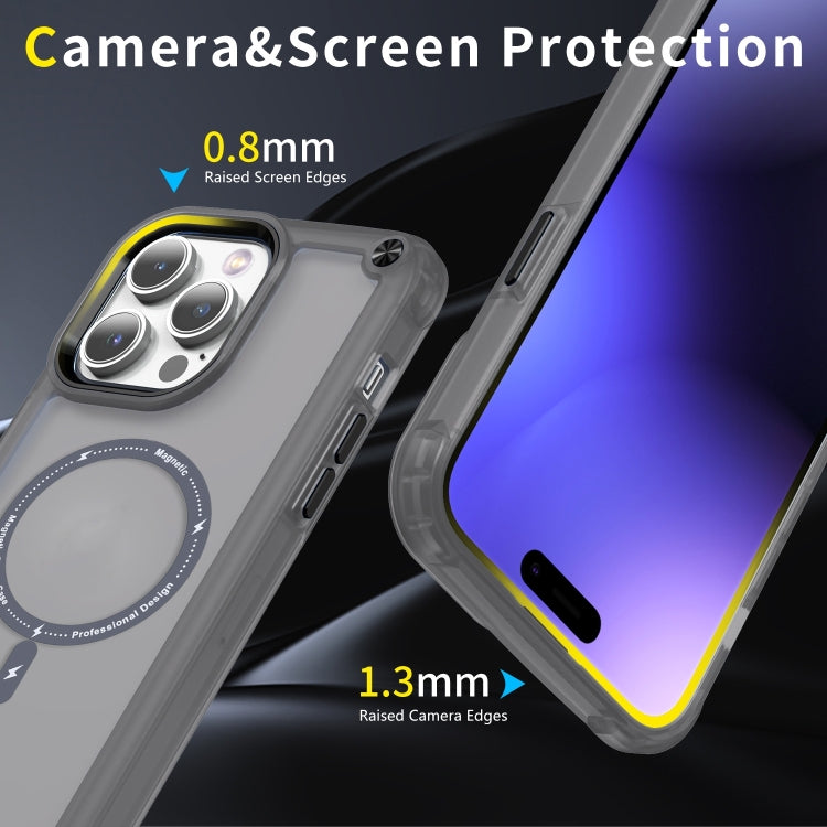 For iPhone 16 Pro Skin Feel TPU + PC MagSafe Magnetic Phone Case(Transparent Black) - iPhone 16 Pro Cases by PMC Jewellery | Online Shopping South Africa | PMC Jewellery | Buy Now Pay Later Mobicred