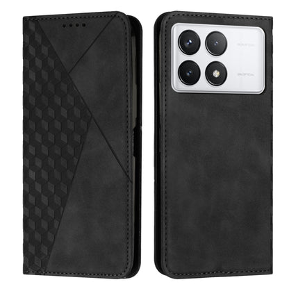 For Xiaomi Redmi K70 / K70 Pro Diamond Splicing Skin Feel Magnetic Leather Phone Case(Black) - K70 Pro Cases by PMC Jewellery | Online Shopping South Africa | PMC Jewellery | Buy Now Pay Later Mobicred