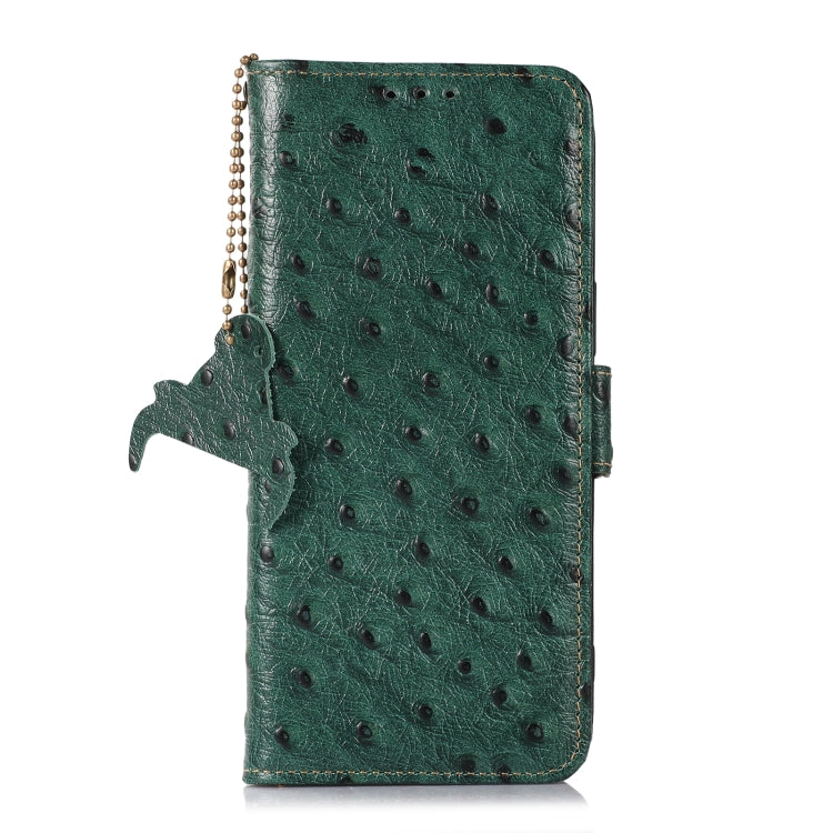 For Motorola Edge 40 Ostrich Pattern Genuine Leather RFID Phone Case(Green) - Motorola Cases by PMC TechLife | Online Shopping South Africa | PMC TechLife | Buy Now Pay Later Mobicred