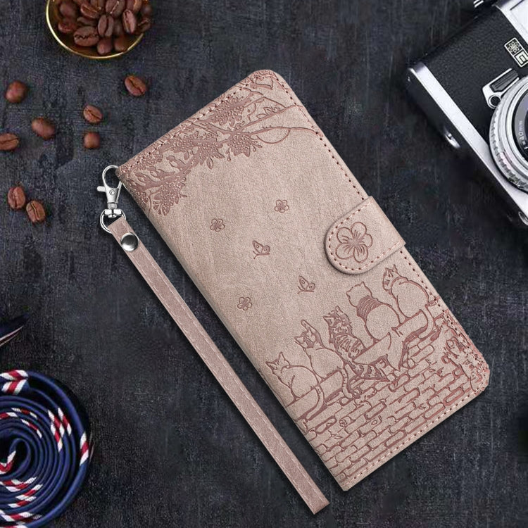 For iPhone 16 Cat Embossing Pattern Leather Phone Case with Lanyard(Grey) - free shipping - PMC TechLife - Order now!