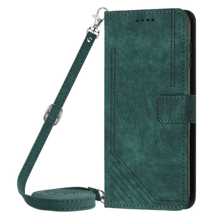 For Infinix Note 40 Pro 4G / 5G Skin Feel Stripe Pattern Leather Phone Case with Lanyard(Green) - free shipping - PMC TechLife - Order now!