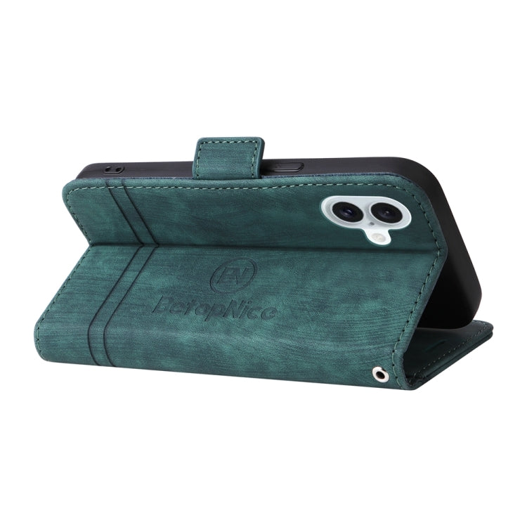 For iPhone 16 Plus BETOPNICE Dual-side Buckle Leather Phone Case(Green) - free shipping - PMC Jewellery - Order now!