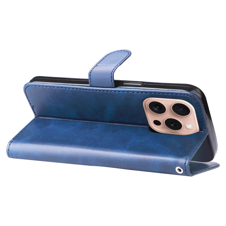 For iPhone 16 Pro Fashion Calf Texture Zipper Leather Phone Case(Blue) - iPhone 16 Pro Cases by PMC TechLife | Online Shopping South Africa | PMC TechLife | Buy Now Pay Later Mobicred