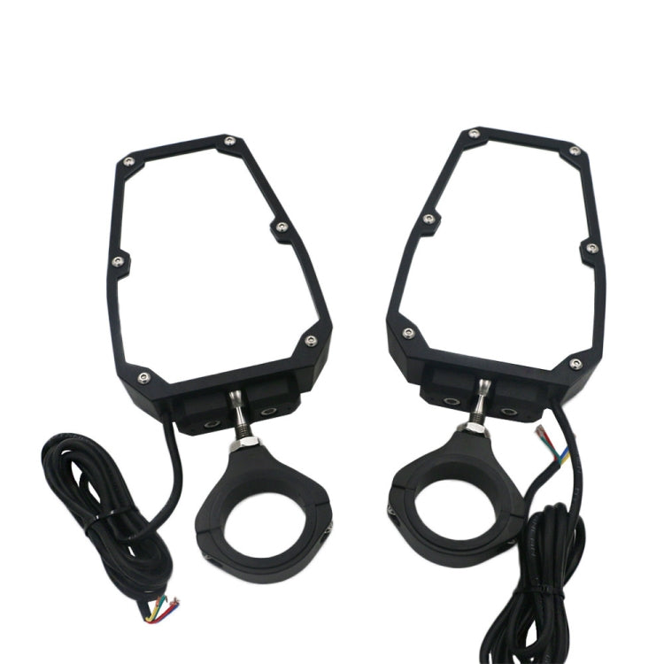 For 1.75 - 2 inch UTV-26 UTV / ATV Three Color Rear Frame Reflective Mirror with LED Lights - Convex Mirror & Accessories by PMC TechLife | Online Shopping South Africa | PMC TechLife | Buy Now Pay Later Mobicred