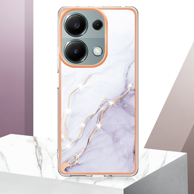 For Xiaomi Poco M6 Pro 4G Electroplating Marble Dual-side IMD Phone Case(White 006) - Xiaomi Cases by PMC TechLife | Online Shopping South Africa | PMC TechLife | Buy Now Pay Later Mobicred