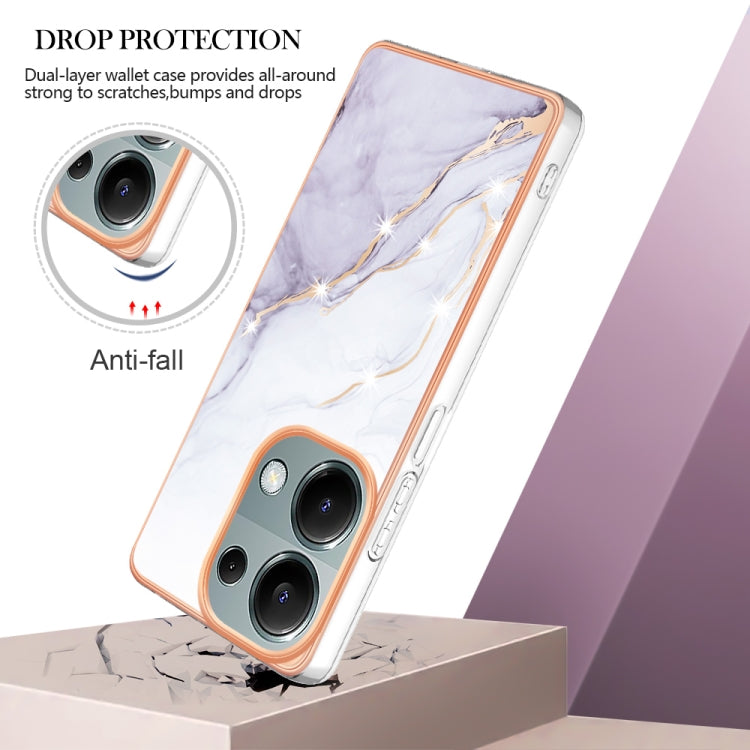 For Xiaomi Poco M6 Pro 4G Electroplating Marble Dual-side IMD Phone Case(White 006) - Xiaomi Cases by PMC TechLife | Online Shopping South Africa | PMC TechLife | Buy Now Pay Later Mobicred