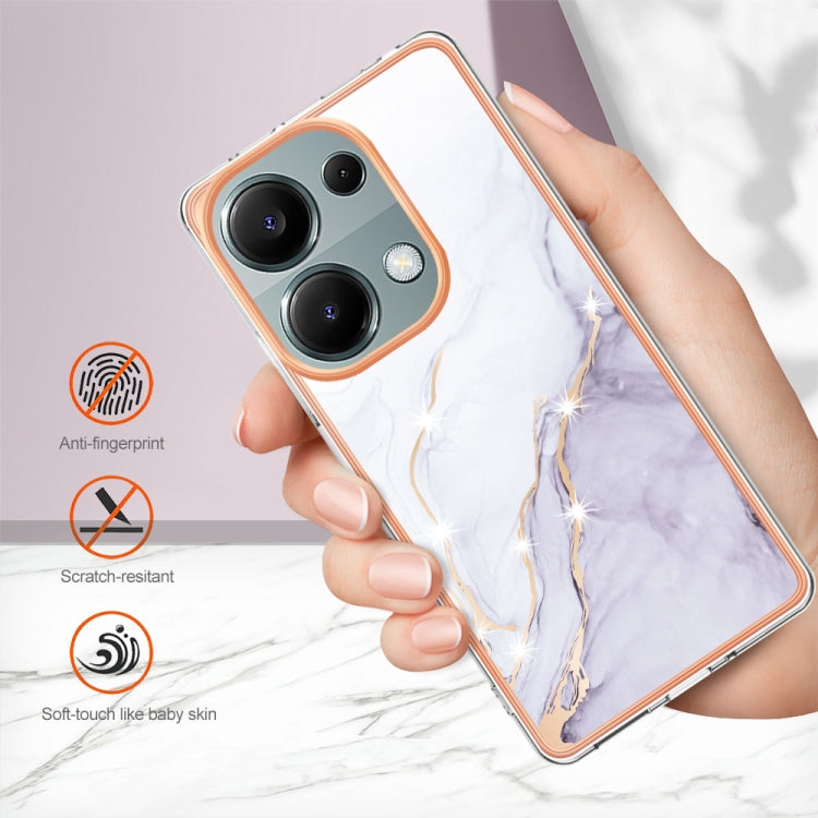 For Xiaomi Poco M6 Pro 4G Electroplating Marble Dual-side IMD Phone Case(White 006) - Xiaomi Cases by PMC TechLife | Online Shopping South Africa | PMC TechLife | Buy Now Pay Later Mobicred