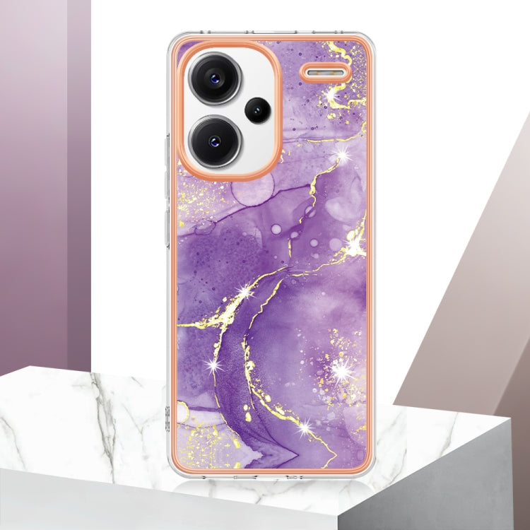 For Xiaomi Redmi Note 13 Pro+ 5G Electroplating Marble Dual-side IMD Phone Case(Purple 002) - Note 13 Pro+ Cases by PMC TechLife | Online Shopping South Africa | PMC TechLife | Buy Now Pay Later Mobicred