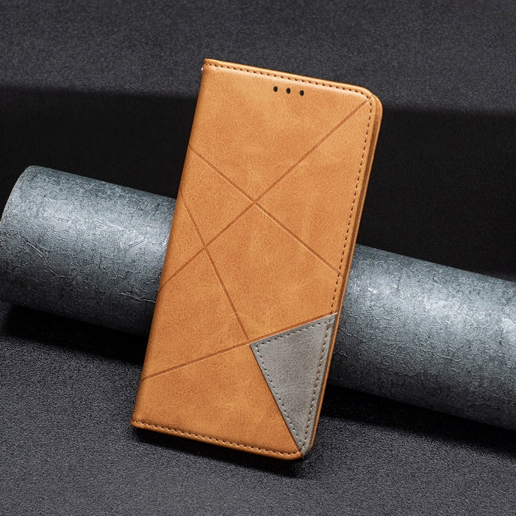 For iPhone 16 Pro Rhombus Texture Magnetic Leather Phone Case(Yellow) - iPhone 16 Pro Cases by PMC TechLife | Online Shopping South Africa | PMC TechLife | Buy Now Pay Later Mobicred