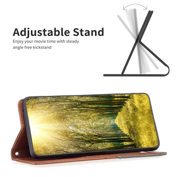 For iPhone 16 Plus Rhombus Texture Magnetic Leather Phone Case(Brown) - iPhone 16 Plus Cases by PMC TechLife | Online Shopping South Africa | PMC TechLife | Buy Now Pay Later Mobicred
