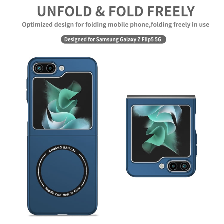 For Samsung Galaxy Z Flip5 5G Magsafe Magnetic Folding PC Phone Case(Blue) - Galaxy Z Flip5 Cases by PMC Jewellery | Online Shopping South Africa | PMC Jewellery