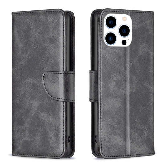 For iPhone 16 Pro Lambskin Texture Pure Color Flip Leather Phone Case(Black) - iPhone 16 Pro Cases by PMC Jewellery | Online Shopping South Africa | PMC Jewellery | Buy Now Pay Later Mobicred