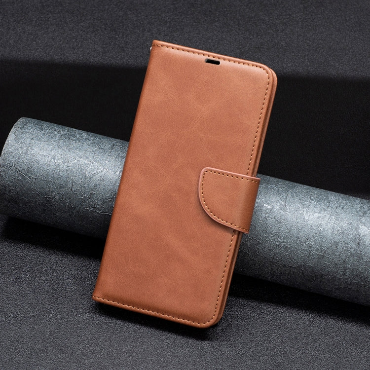 For iPhone 16 Lambskin Texture Pure Color Flip Leather Phone Case(Brown) - iPhone 16 Cases by PMC TechLife | Online Shopping South Africa | PMC TechLife | Buy Now Pay Later Mobicred