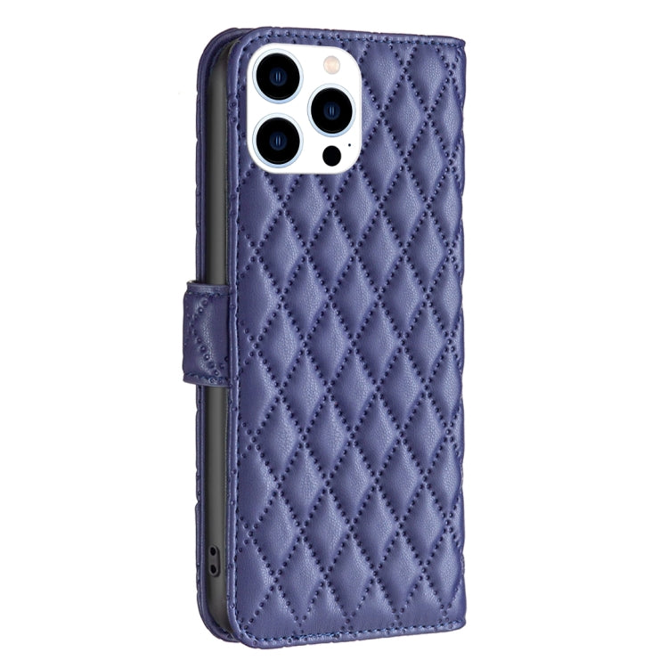 For iPhone 16 Pro Max Diamond Lattice Wallet Flip Leather Phone Case(Blue) - iPhone 16 Pro Max Cases by PMC Jewellery | Online Shopping South Africa | PMC Jewellery | Buy Now Pay Later Mobicred