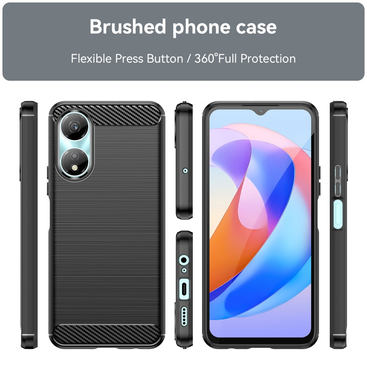 For Honor X5 Plus Brushed Texture Carbon Fiber TPU Phone Case(Black) - Honor Cases by PMC Jewellery | Online Shopping South Africa | PMC Jewellery