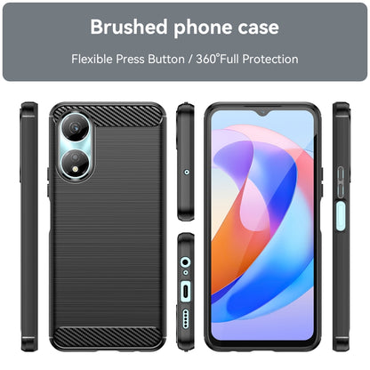 For Honor X5 Plus Brushed Texture Carbon Fiber TPU Phone Case(Black) - Honor Cases by PMC Jewellery | Online Shopping South Africa | PMC Jewellery