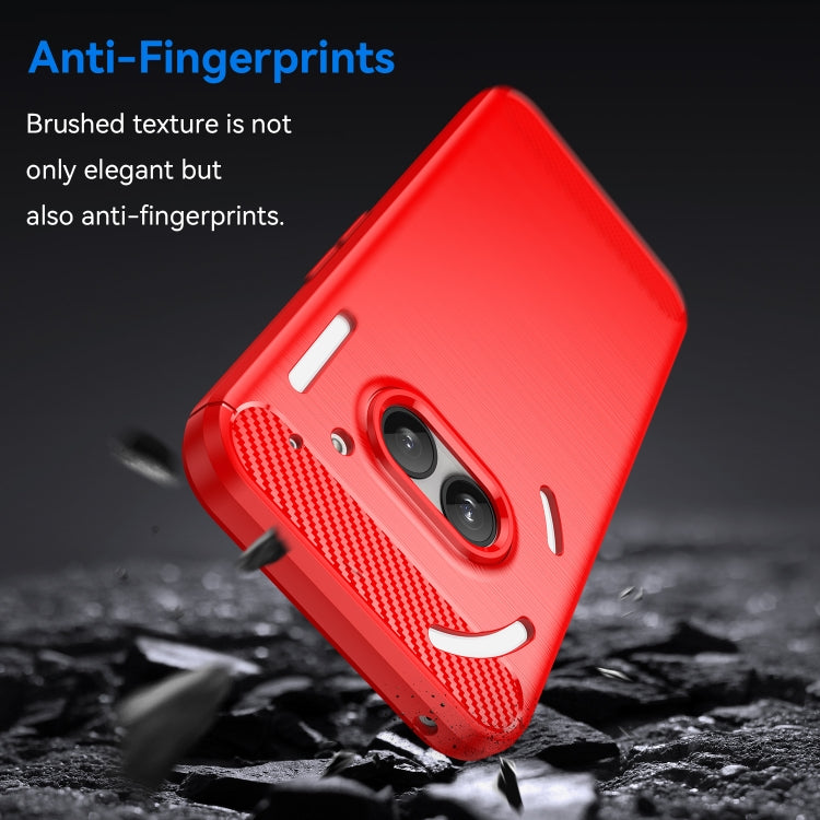 For Nothing Phone 2a Brushed Texture Carbon Fiber TPU Phone Case(Red) - More Brand by PMC TechLife | Online Shopping South Africa | PMC TechLife