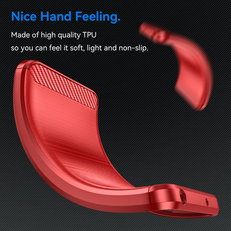 For Nothing Phone 2a Brushed Texture Carbon Fiber TPU Phone Case(Red) - More Brand by PMC TechLife | Online Shopping South Africa | PMC TechLife