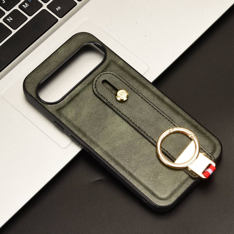 For Google Pixel 9 Wristband Leather Back Phone Case(Green) - Google Cases by PMC TechLife | Online Shopping South Africa | PMC TechLife | Buy Now Pay Later Mobicred