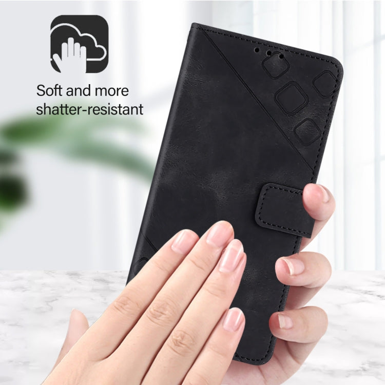 For iPhone SE 2024 Skin-feel Embossed Leather Phone Case(Black) - More iPhone Cases by PMC Jewellery | Online Shopping South Africa | PMC Jewellery | Buy Now Pay Later Mobicred